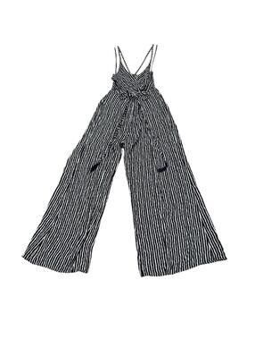 Storia Jumpsuit Womens Medium pinstripe Adjustable coastal beachy festival party